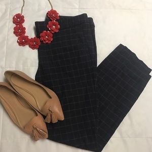 The Limited Plaid Navy & Red Dress Pants